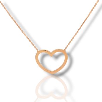 Κολιέ καρδούλα απο ροζ χρυσό κ9 (code S234993)