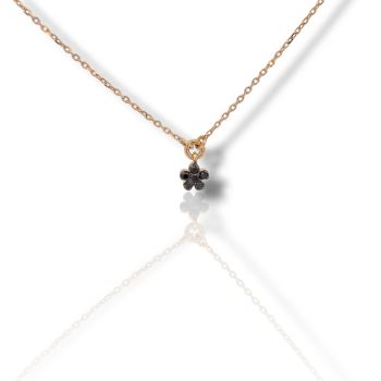 Κολιέ απο ροζ χρυσό κ18 με μαύρα διαμάντια (code S247149)