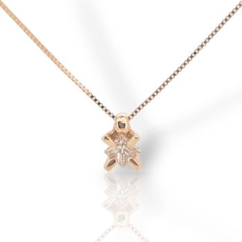 Punto di luce in oro Rosa k18 con diamante (code T008245)