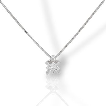 Punto di luce in oro bianco k18 con diamante (code T008255)