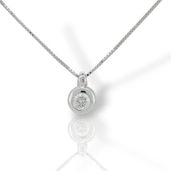 Punto di luce in oro bianco k18 con diamante (code T2322)