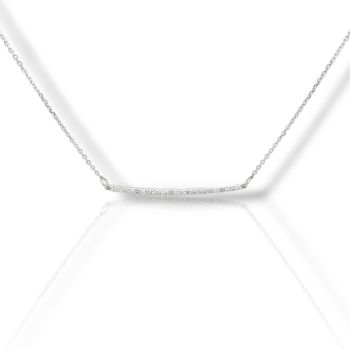 Girocollo in oro bianco k9 con zirconi cubici  (code Μ2854)