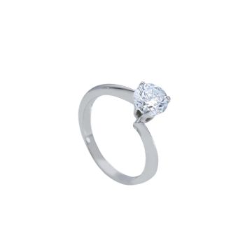 Anello solitario in oro bianco k9 con zirconia cubica (code S162153)