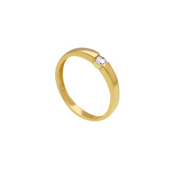 Δαχτυλίδι μονόπετρο απο χρυσό κ14 με ζιργκόν (code S236977)