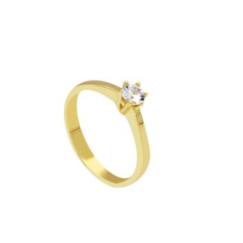 Δαχτυλίδι μονόπετρο απο χρυσό κ9 με ζιργκόν (code S273875)