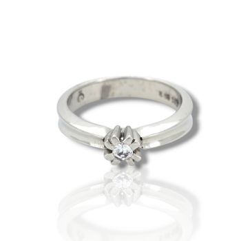 Δαχτυλίδι μονόπετρο απο λευκόχρυσο κ14 με ζιργκόν (code M2888)