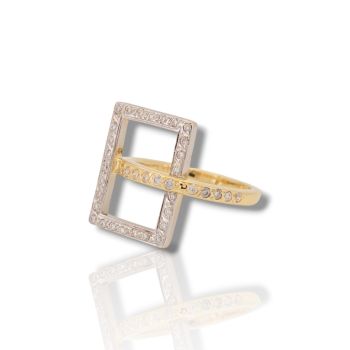 Δαχτυλίδι απο χρυσό & λευκόχρυσο κ14 (code M2899)