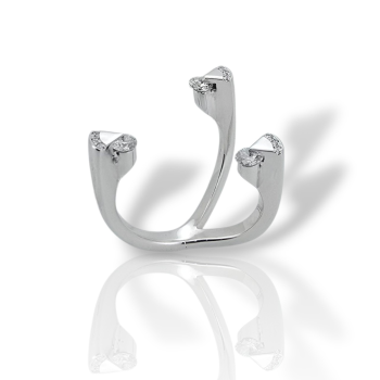 ΄΄Tre Stelle΄΄ Δαχτυλίδι TRILOGY απο λευκόχρυσο κ18 με 3 διαμάντια (code P008253)