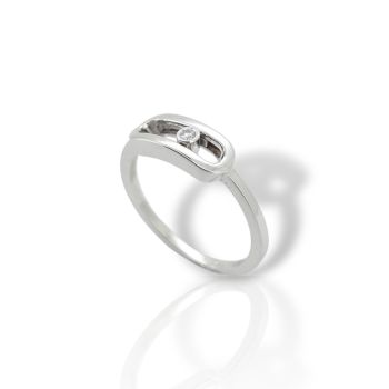 Δαχτυλίδι απο λευκό χρυσό κ14 με διαμάντι (code P2940)