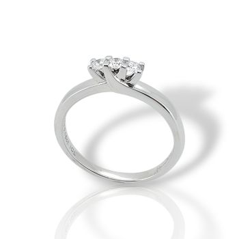 ΄΄Tre Fiamme΄΄ White gold TRILOGY ring k18 with 3 diamonds (code IBMM47/444)