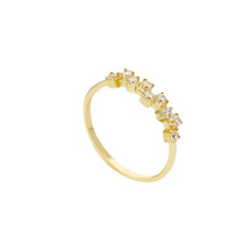 Δαχτυλίδι σειρέ απο χρυσό κ14 με λευκά ζιργκόν (code S275438 )