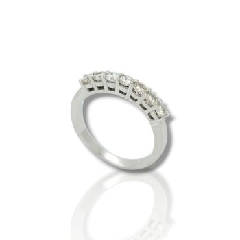 Δαχτυλίδι σειρέ απο λευκόχρυσο κ18 με 7 διαμάντια (code T2397)