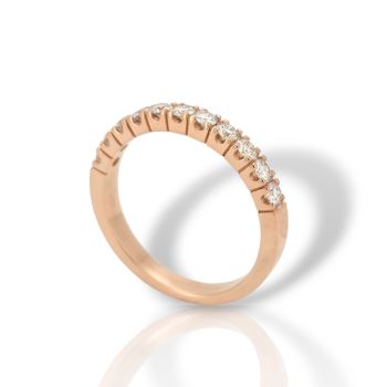 Δαχτυλίδι σειρέ απο ροζ χρυσό κ18 με 11 διαμάντια (code T2926)