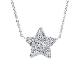  White gold necklace k18 with diamonds (code S253122)