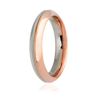 White gold & rose gold wedding rings 18k 4mm (code FAU290BR)
