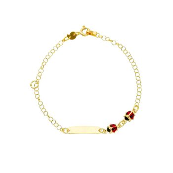 Bracciale -Targa e Coccinelle in oro giallo k9  (code  S163350)