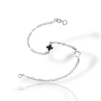 Βραχιόλι λευκόχρυσο κ9 με δύο σταυρουδάκια (code AL2156)