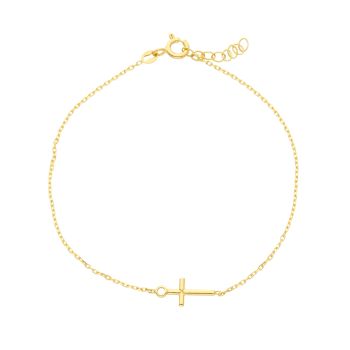 Βραχιόλι με σταυρουδάκι απο χρυσό κ14 (code S238360)
