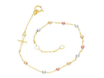 Bracciale Rosario in oro giallo k14 satinato  (code S238368)