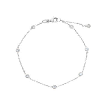 Βραχιόλι απο λευκό χρυσό κ14 με ζιργκόν  (code S255950)