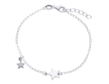 Βραχιόλι αστεράκια απο επιπλατινωμένο ασήμι 925° (code S260861)