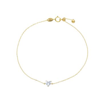 Βραχιόλι απο χρυσo Κ9 με καρφωμένo ζιργκόν (code S265204P  )