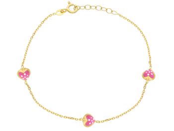 Βραχιόλι καρδούλες απο κίτρινο χρυσό Κ14 (code S270373)