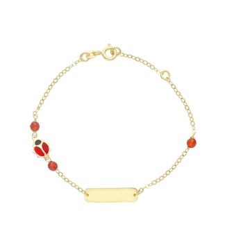 Βραχιόλι - ταυτότητα απο χρυσό κ9 με Πασχαλίτσα (code  S278294)