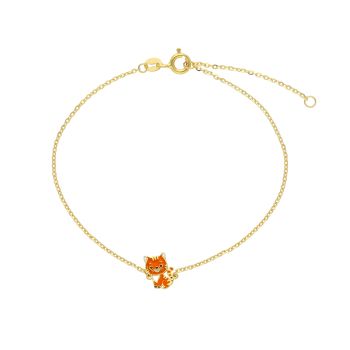 Βραχιόλι χρυσό κ9 με γατούλα (code S278995)