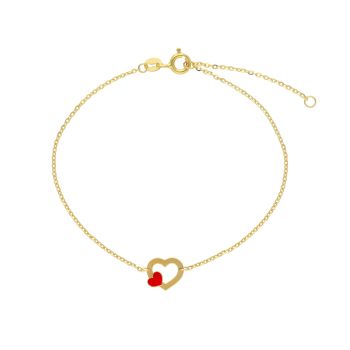 Βραχιόλι απο χρυσό κ9 με Καρδούλα (code  S279001)