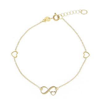 Yellow gold infinity symbol bracelet k9 (code S289223)