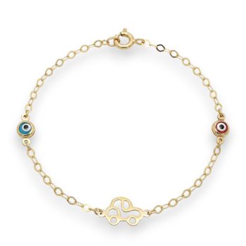 Bracciale in oro giallo k9 con Auto (code AL2063)