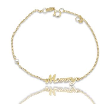Bracciale in oro giallo k9, Mommy (code AL2084)
