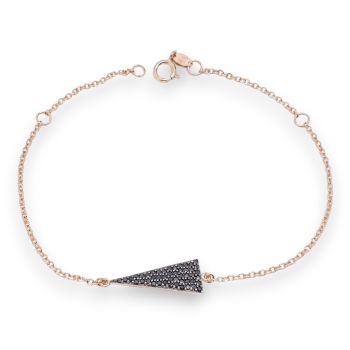 Bracciale in oro rosa k9 con zirconi cubici neri (code AL2169)