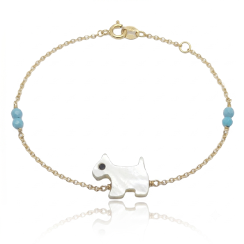Rose gold bracelet k9 with a dog  (code AL2233)