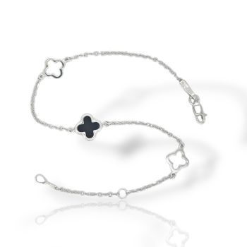 Βραχιόλι λευκόχρυσο κ9 με 3 σταυρουδάκια (code AL2770)