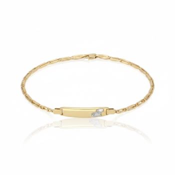 Bracciale targa in oro giallo k14 (code AL2840)
