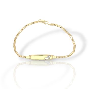 Bracciale targa in oro giallo k14 (code AL2840)