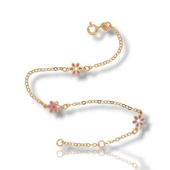 Βραχιόλι μαργαρίτες απο κίτρινο χρυσό Κ14 (code N2713 )