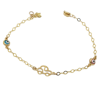 Χρυσό βραχιόλι κ9 με αυτοκινητάκι  (code AL2063)