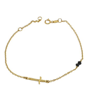 Bracciale in oro giallo k9 con Croce (code AL2080)