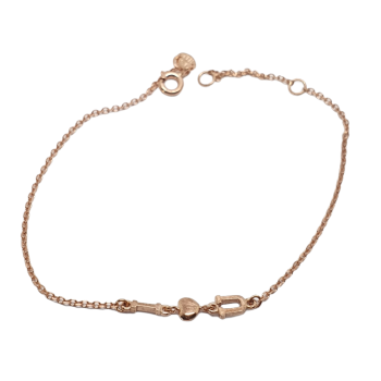 Βραχιόλι απο ροζ χρυσό κ9 I LOVE U (code AL2163)