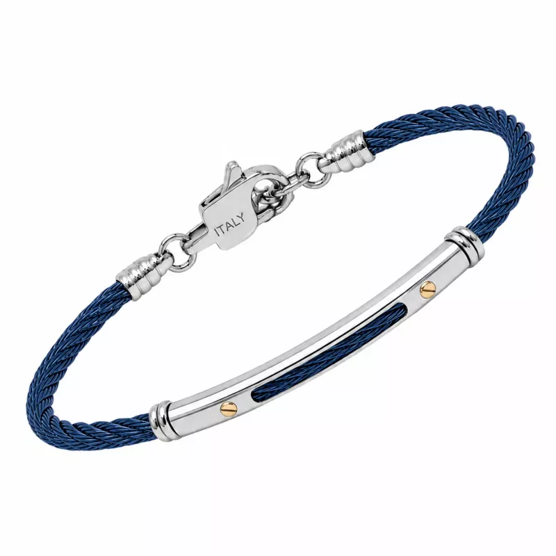 Φωτογραφία από Steel and 18kt gold cable bracelet (0.04 g)
