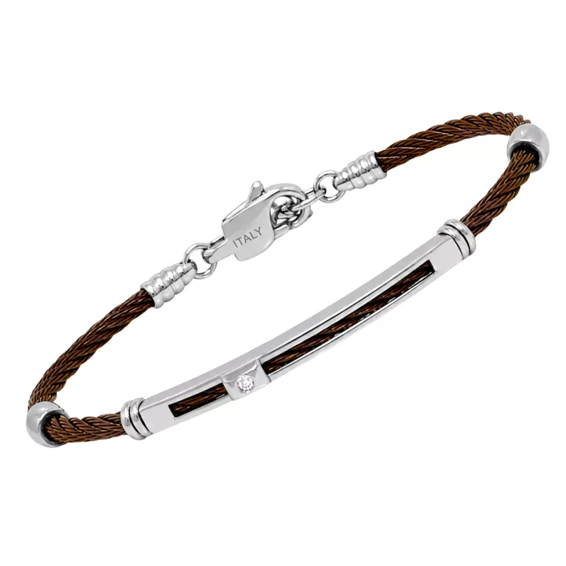 Φωτογραφία από Steel and PVD bracelet with a 0.015 ct natural diamond