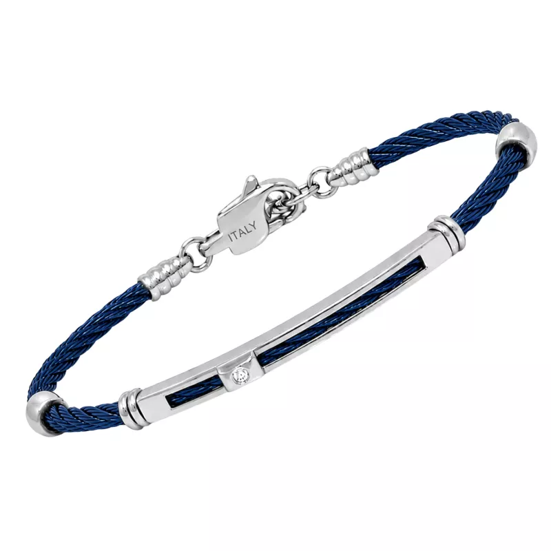 Φωτογραφία από Steel and PVD bracelet with a 0.015 ct natural diamond