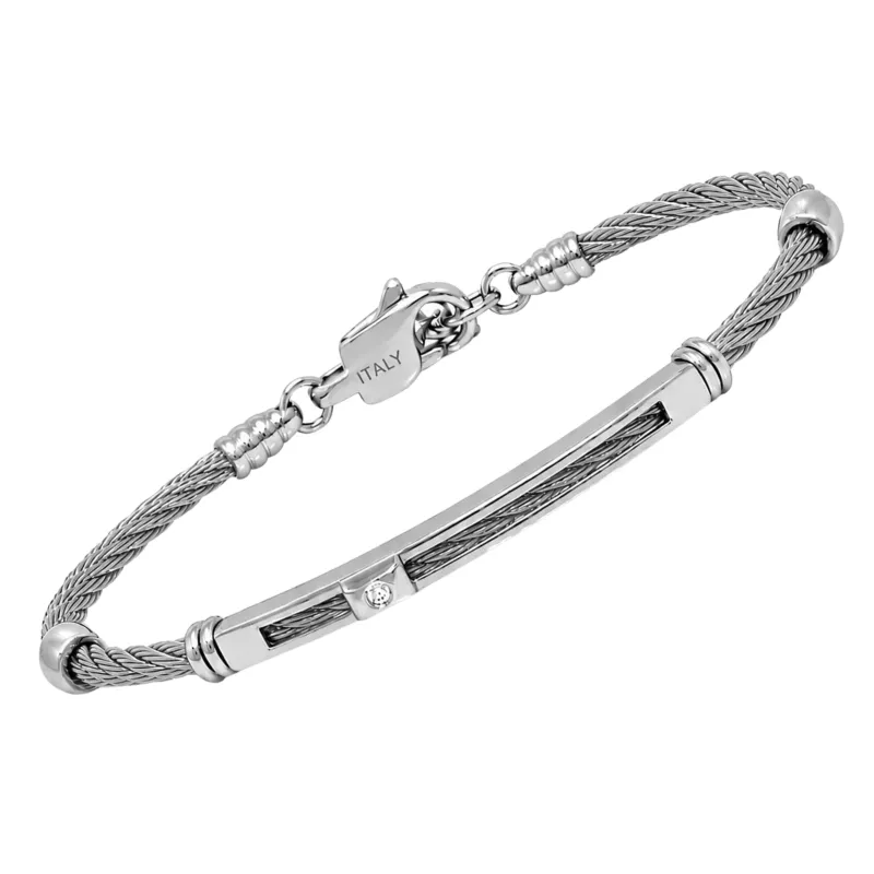 Φωτογραφία από Steel and PVD bracelet with a 0.015 ct natural diamond