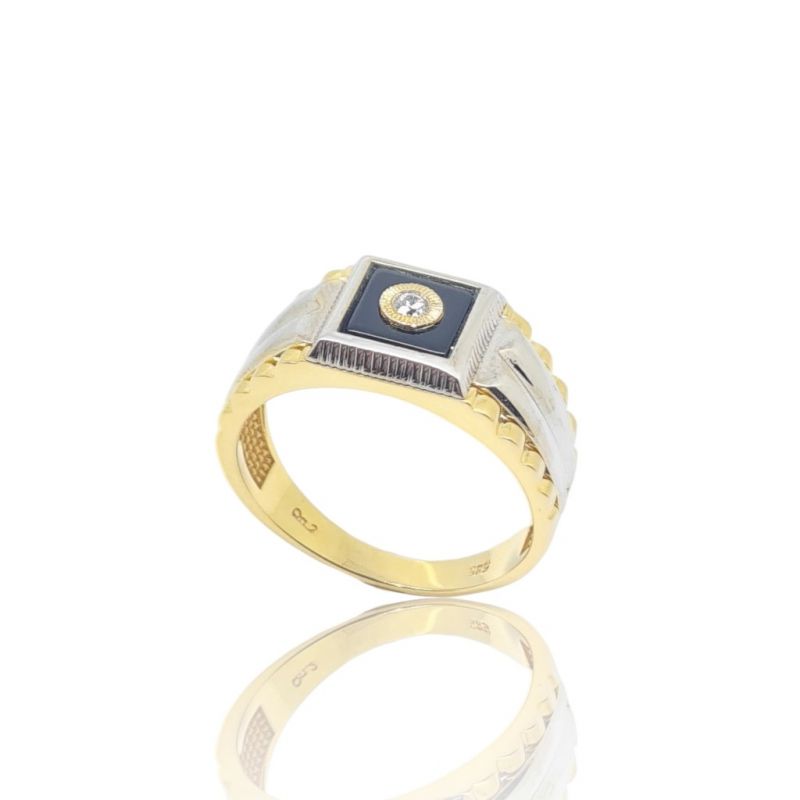 Φωτογραφία από Golden ring k14 with onyx (N2316)