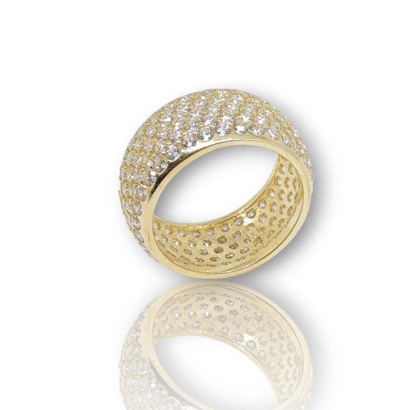 Φωτογραφία από Eternity Yellow gold k14 ring with white zirkons (M2517)