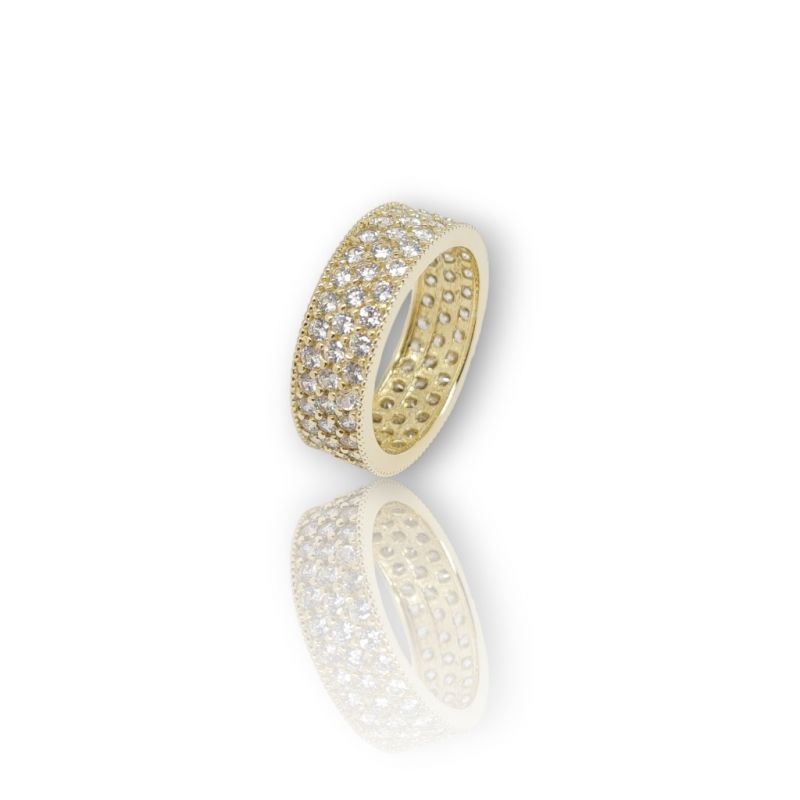 Φωτογραφία από Eternity Yellow gold k14 ring with white zirkons (M2518)