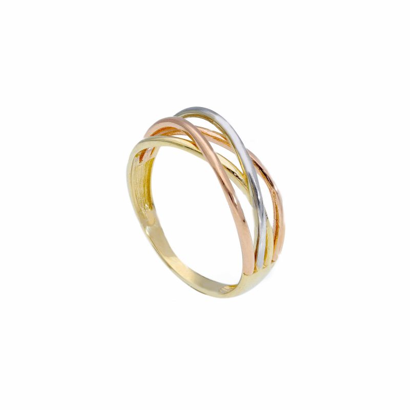 Φωτογραφία από Golden, white and rose gold ring k14 (code S256368)